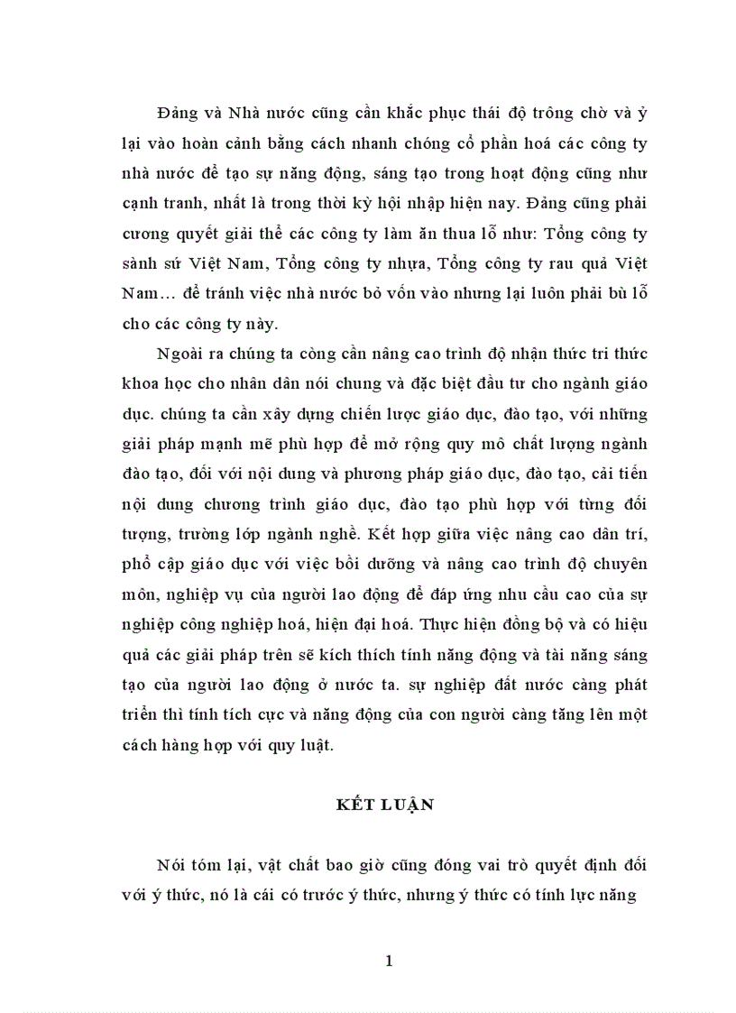 image for page Phân tích mối quan hệ giữa vật chất và ý thức vận dụng vào việc xây dựng xã hội chủ nghĩa ở nước ta 1