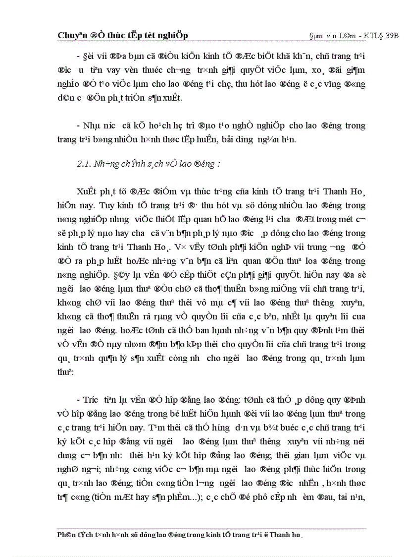 image for page Phân tích tình hình sử dụng lao động trong các trang trại ở Thanh Hoá 1