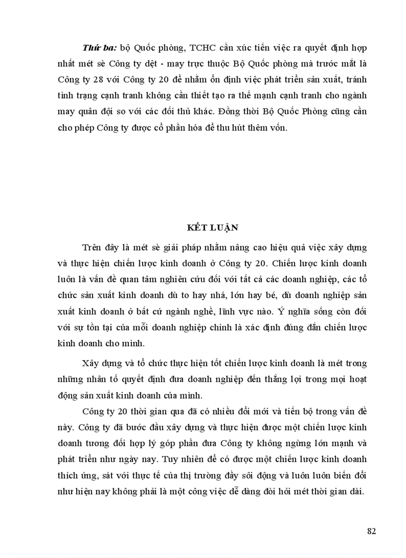 image for page Một số giải pháp chủ yếu góp phần nâng cao hiệu quả của việc xây dựng và thực hiện chiến lược kinh doanh của Công ty 20 1