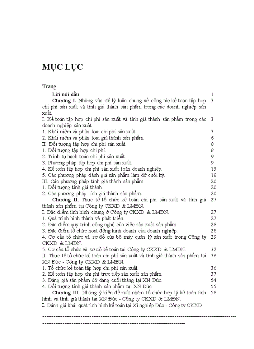 image for page Kế toán tập hợp chi phí sản xuất và tính giá thành sản phẩm tại Công ty cơ khí xây dựng và lắp máy điện nước 1