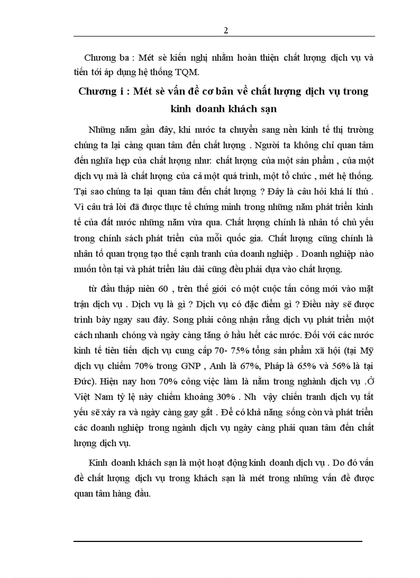 image for page Một số kiến nghị hoàn nhằm thiện chất lượng dịch vụ và tiến tới áp dụng hệ thống TQM tại công ty khách sạn du lịch Kim Liên