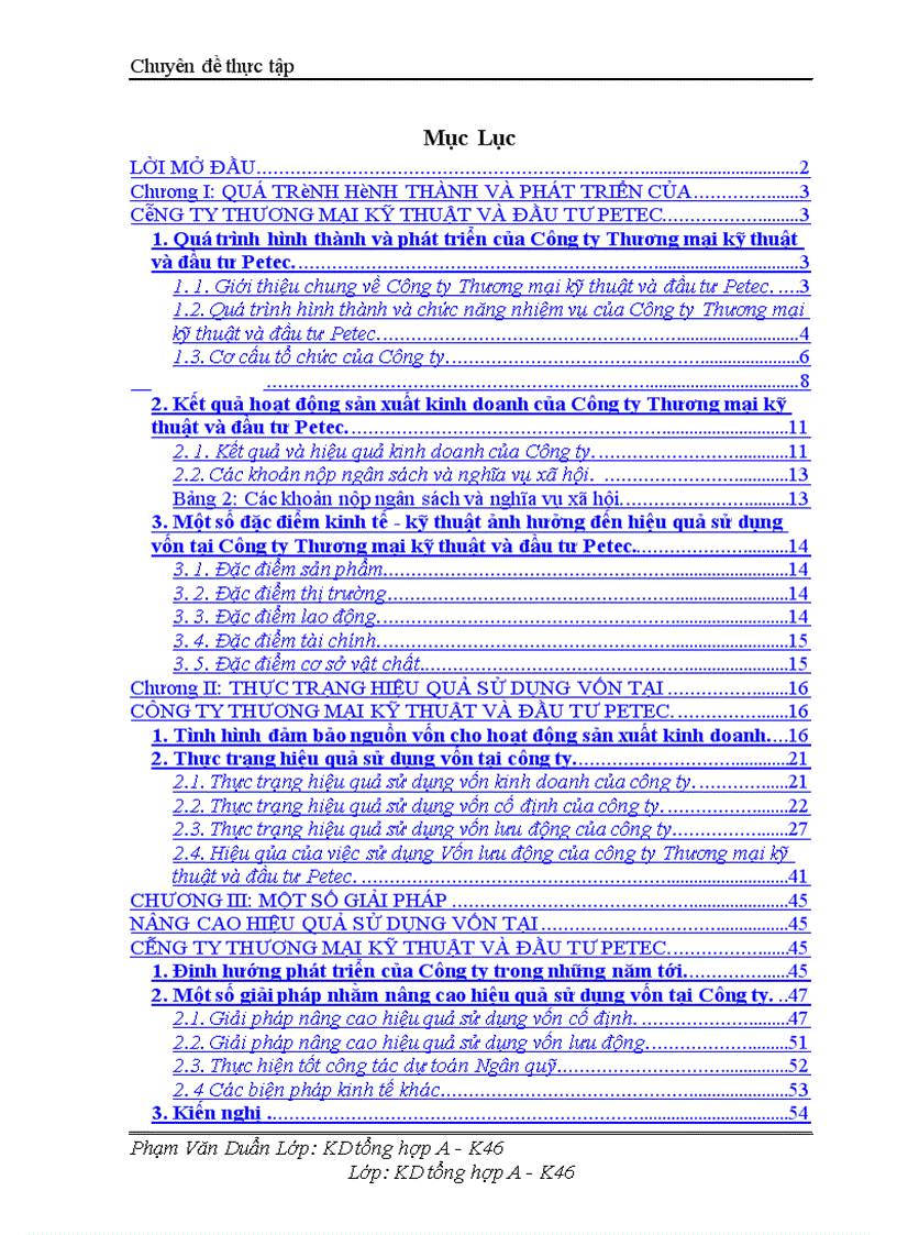 image for page Vốn và các giải pháp nâng cao hiệu quả sử dụng vốn ở Công ty Thương mại kỹ thuật và đầu tư Petec 1