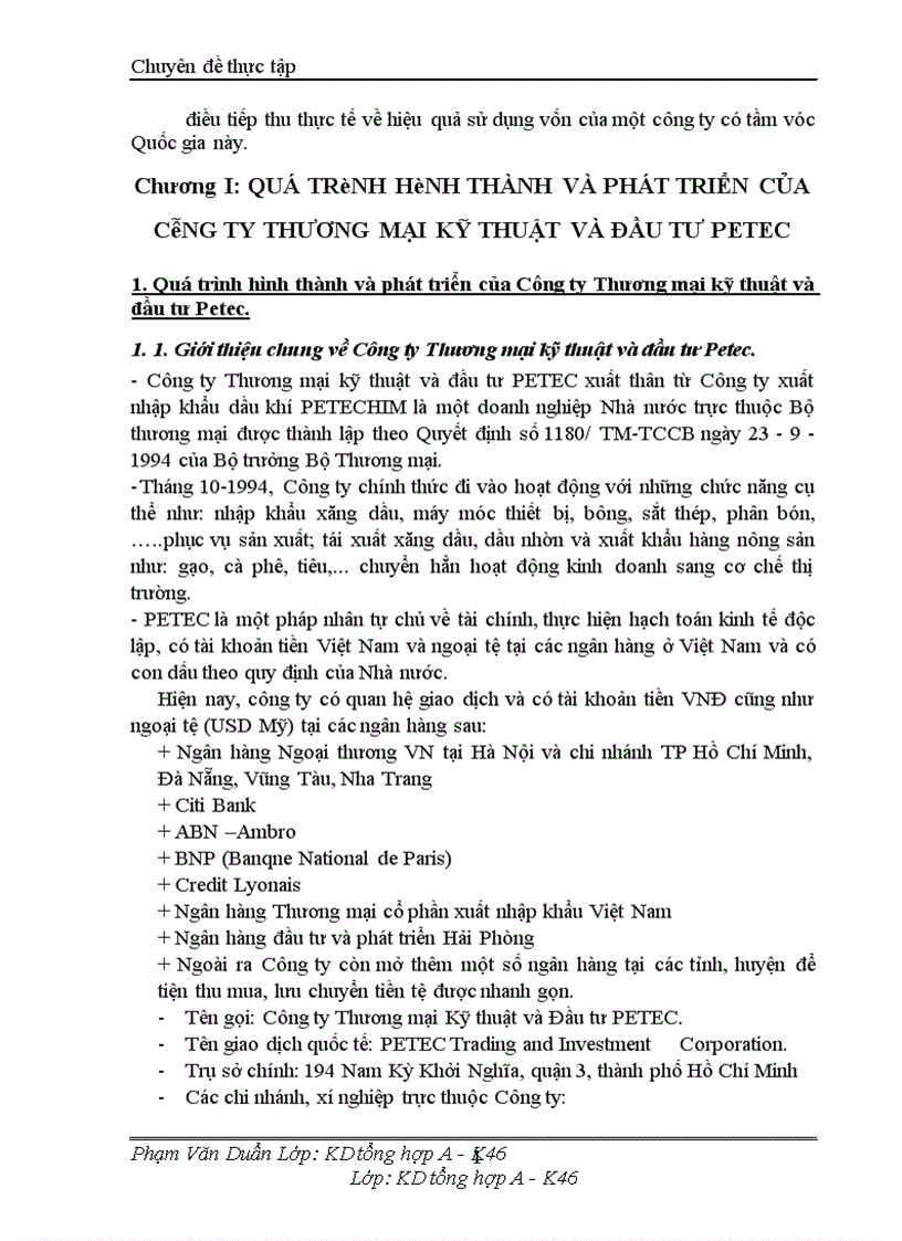 image for page Vốn và các giải pháp nâng cao hiệu quả sử dụng vốn ở Công ty Thương mại kỹ thuật và đầu tư Petec 1