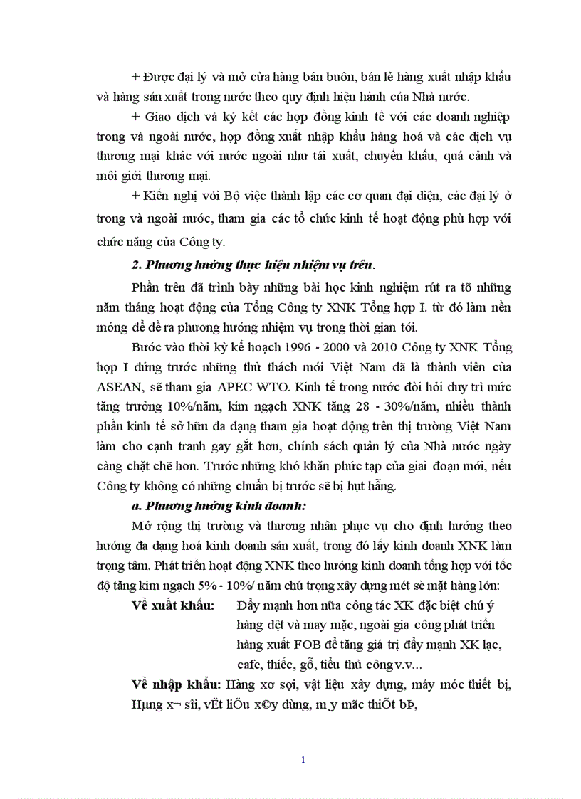 image for page báo cáo tổng hợp hoạt động của công ty xuất nhập khẩu tổng hợp I