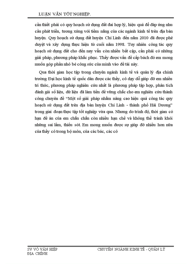 image for page Một số giải pháp nhằm nâng cao hiệu quả công tác quy hoạch sử dụng đất trên địa bàn huyện Chí Linh thành phố Hải Dương 1