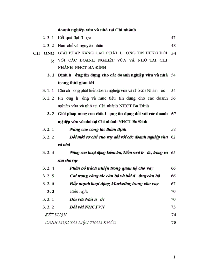 image for page Giải pháp nâng cao chất lượng tín dụng đối với các doanh nghiệp vừa và nhỏ tại Chi nhánh NHCT Ba Đình 1