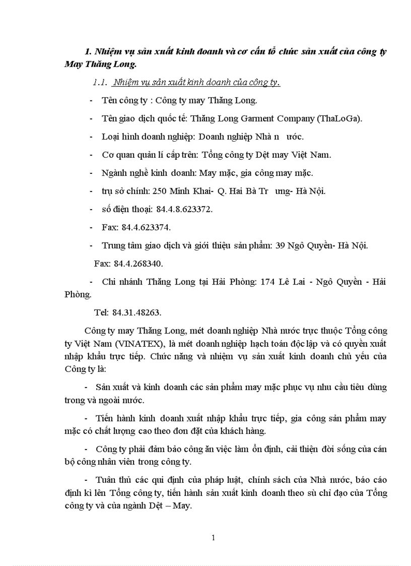 image for page Biện pháp nhằm đẩy mạnh tiêu thụ sản phẩm trên thị trường nội địa của công ty May Thăng Long 1