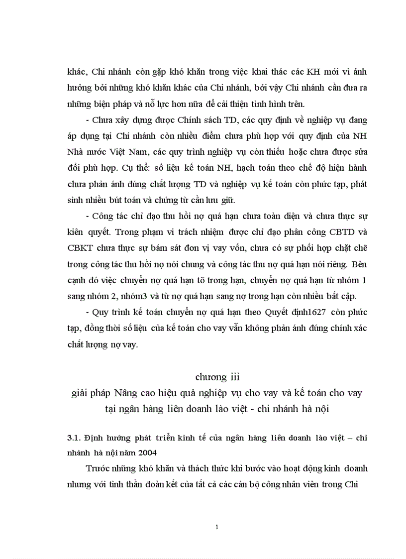 image for page Giải pháp nâng cao hiệu quả nghiệp vụ cho vay và kế toán cho vay tại NH liên doanh Lào Việt Chi nhánh Hà Nội 1