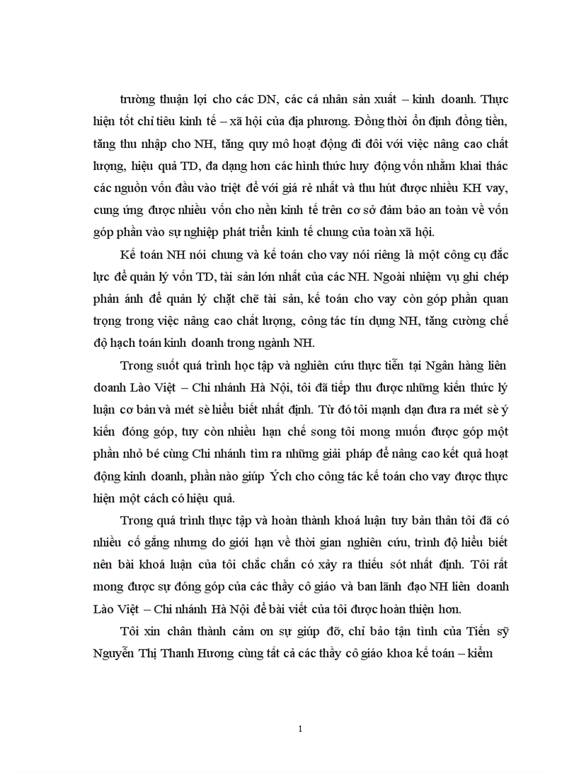 image for page Giải pháp nâng cao hiệu quả nghiệp vụ cho vay và kế toán cho vay tại NH liên doanh Lào Việt Chi nhánh Hà Nội 1