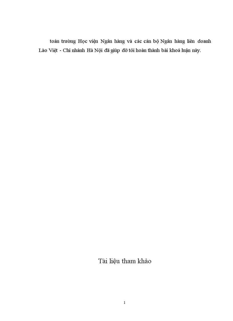 image for page Giải pháp nâng cao hiệu quả nghiệp vụ cho vay và kế toán cho vay tại NH liên doanh Lào Việt Chi nhánh Hà Nội 1