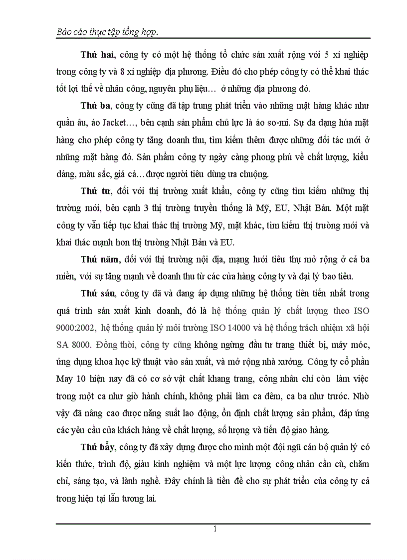 image for page Các hoạt động sản xuất kinh doanh chủ yếu của công ty cổ phần May 10 1