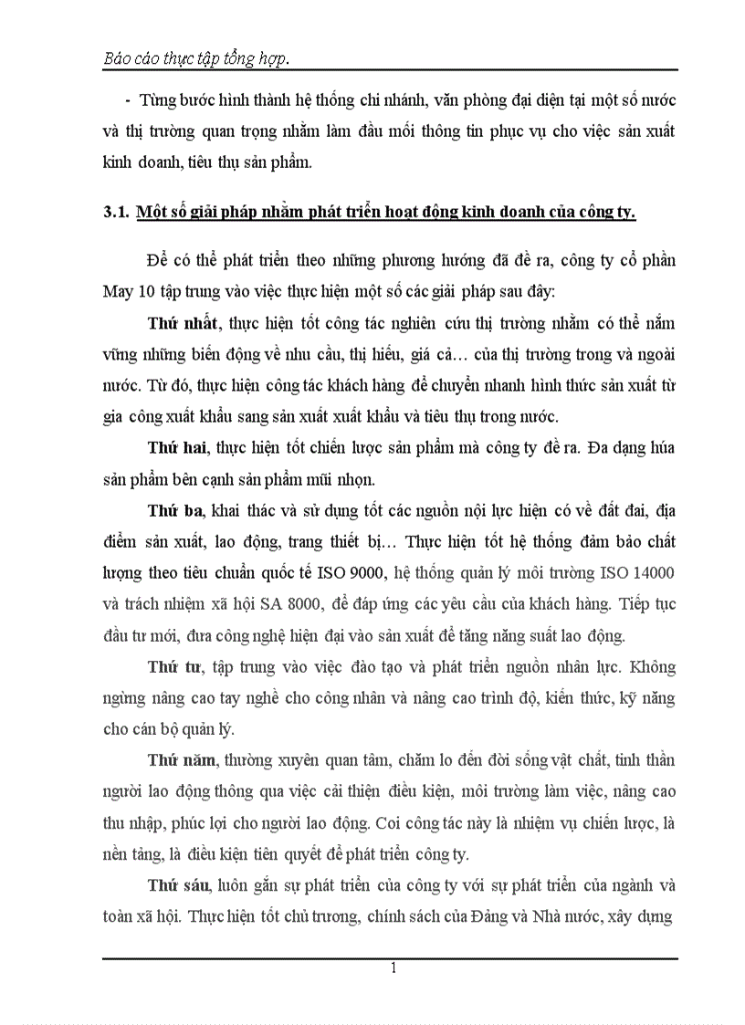 image for page Các hoạt động sản xuất kinh doanh chủ yếu của công ty cổ phần May 10 1