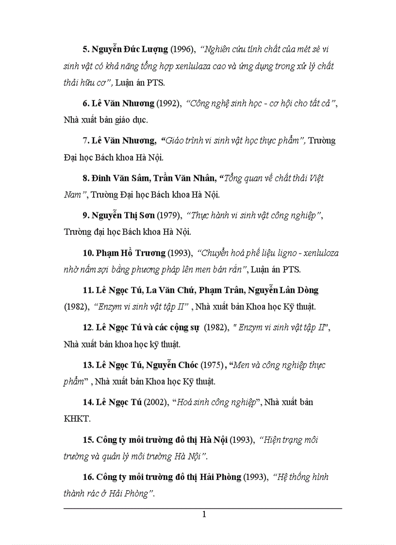 image for page Phân lập tuyển chọn và nghiên cứu các yếu tố ảnh hưởng đến khả năng sinh tổng hợp xenlulaza của một số chủng vi sinh vật nhằm ứng dụng xử lý phế thải ligno xenluloza 1