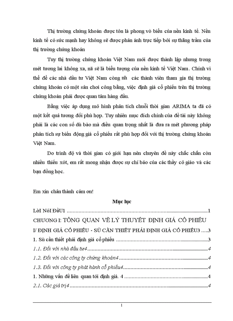 image for page Xây dựng phương pháp định giá và sử dụng mô hình ARIMA để phân tích và dự báo giá cổ phiếu trên thị trường chứng khoán Việt Nam 1