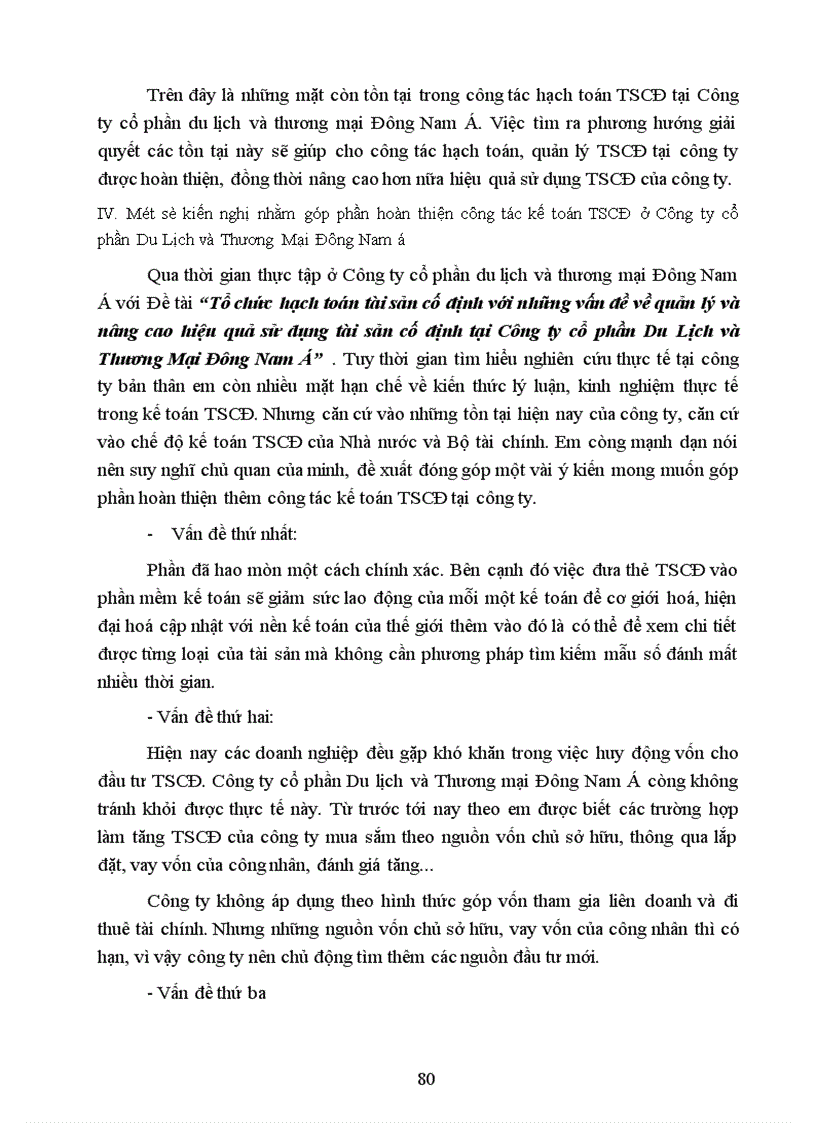 image for page Tổ chức hạch toán tài sản cố định với những vấn đề về quản lý và nâng cao hiệu quả sử dụng tài sản cố định tại Công ty cổ phần Du Lịch và Thương Mại Đông Nam Á 1