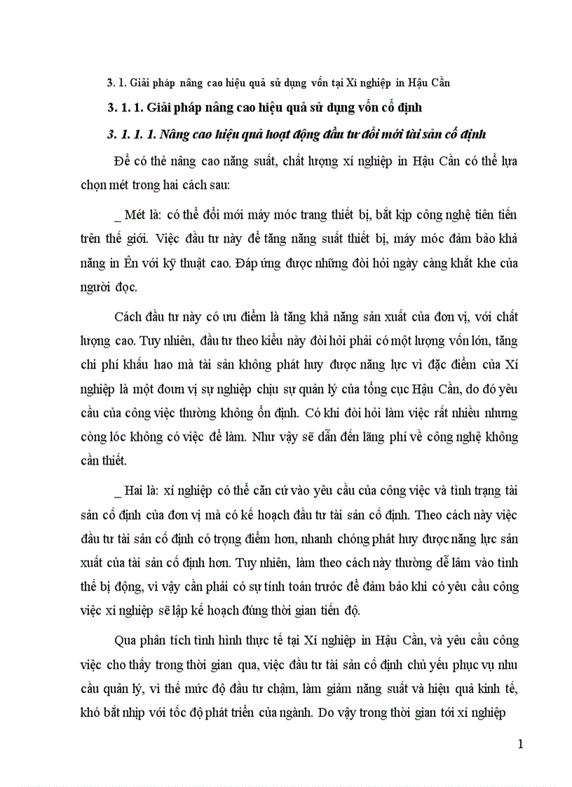 image for page Một số giải pháp nâng cao hiệu quả sử dụng vốn tại Xí nghiệp in Hậu Cần 1