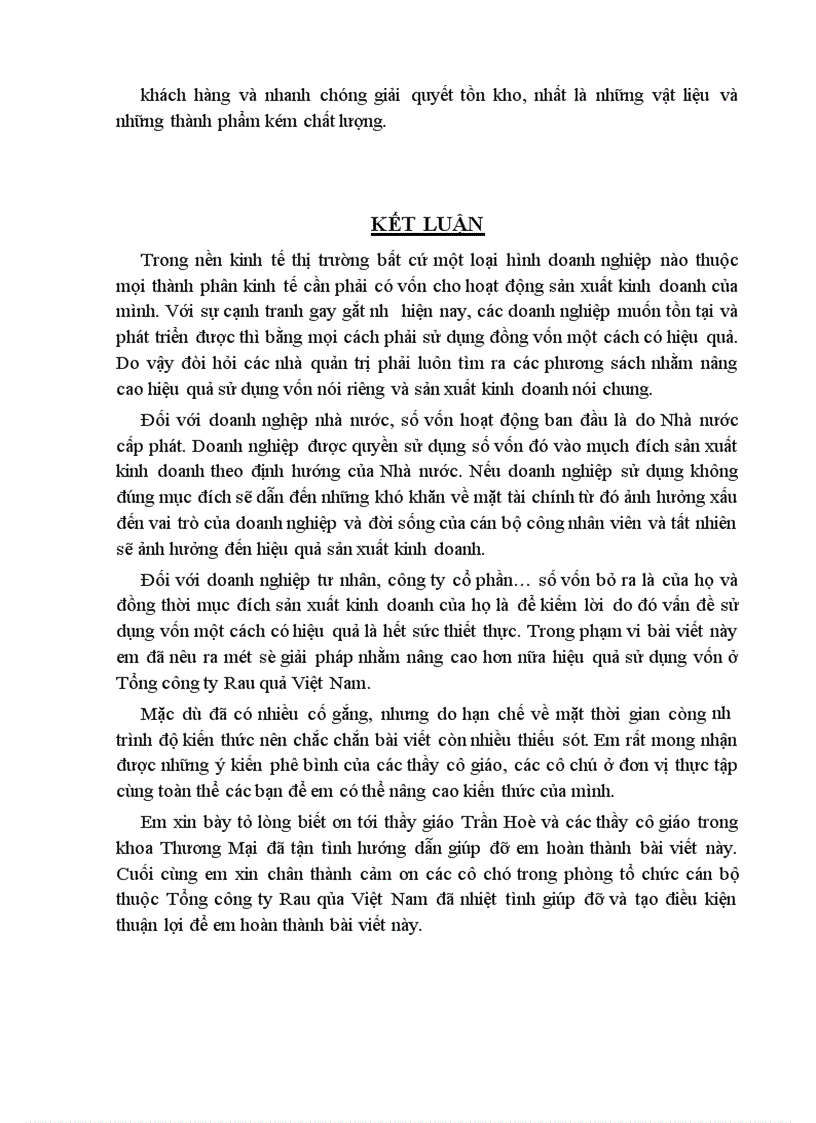 image for page Một số giải pháp nhằm nâng cao hiệu quả sử dụng vốn ở Tổng Công Ty Rau Quả Việt Nam 1