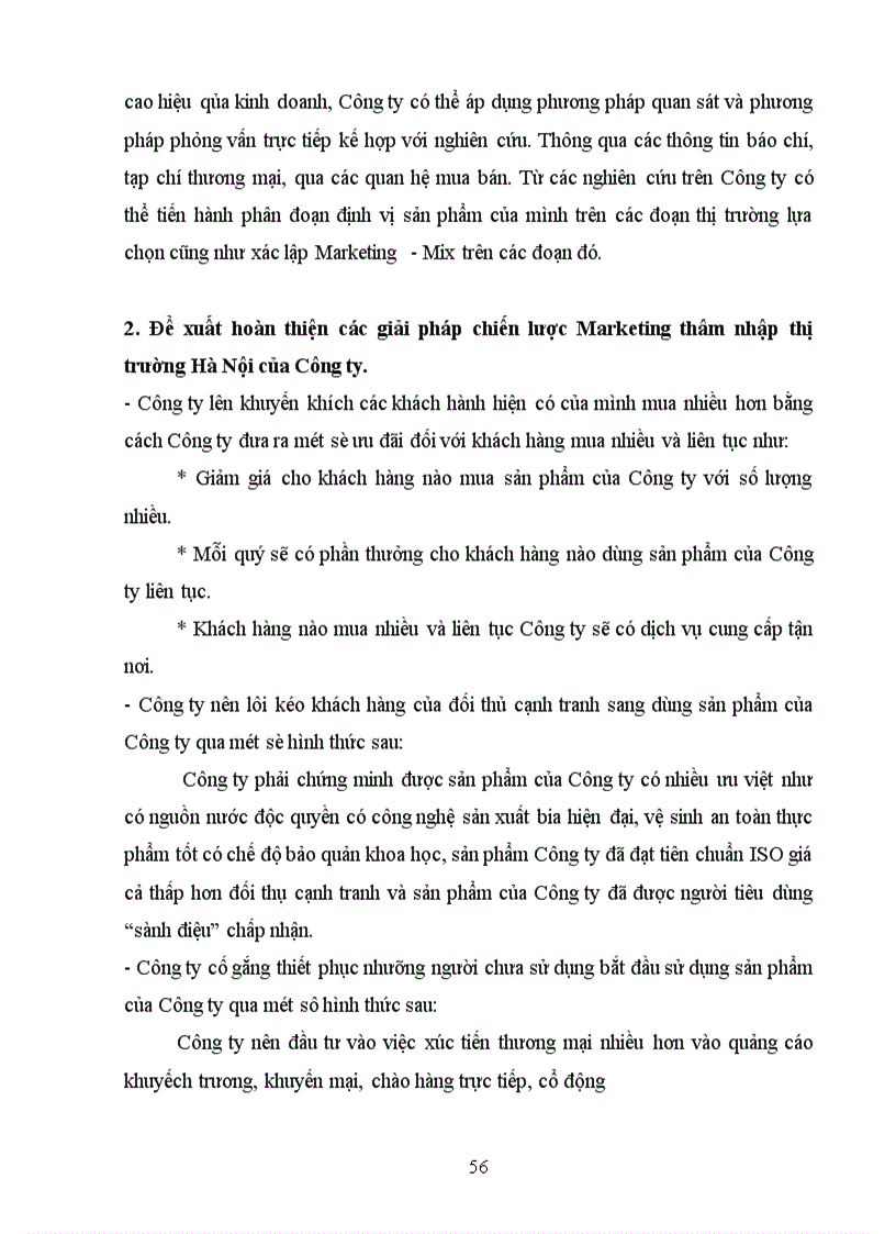 image for page Hoạch định chiến lược thâm nhập thị trường mặt hàng bia trên địa bàn Hà Nội của Công ty bia Hà Nội