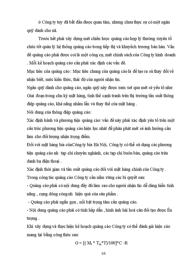 image for page Hoạch định chiến lược thâm nhập thị trường mặt hàng bia trên địa bàn Hà Nội của Công ty bia Hà Nội