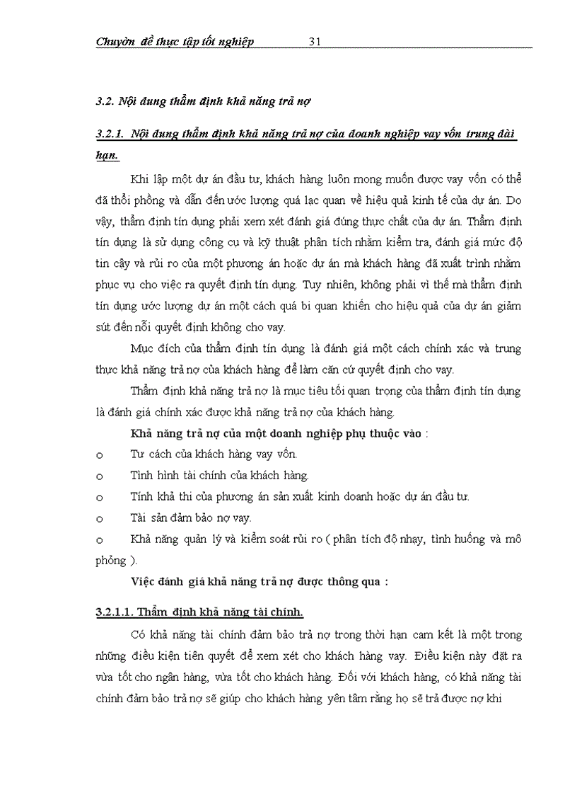 image for page Thực trạng công tác thẩm định khả năng trả nợ của khách hàng vay vốn trung và dài hạn tại sở giao dịch ngân hàng ngoại thương việt nam 1