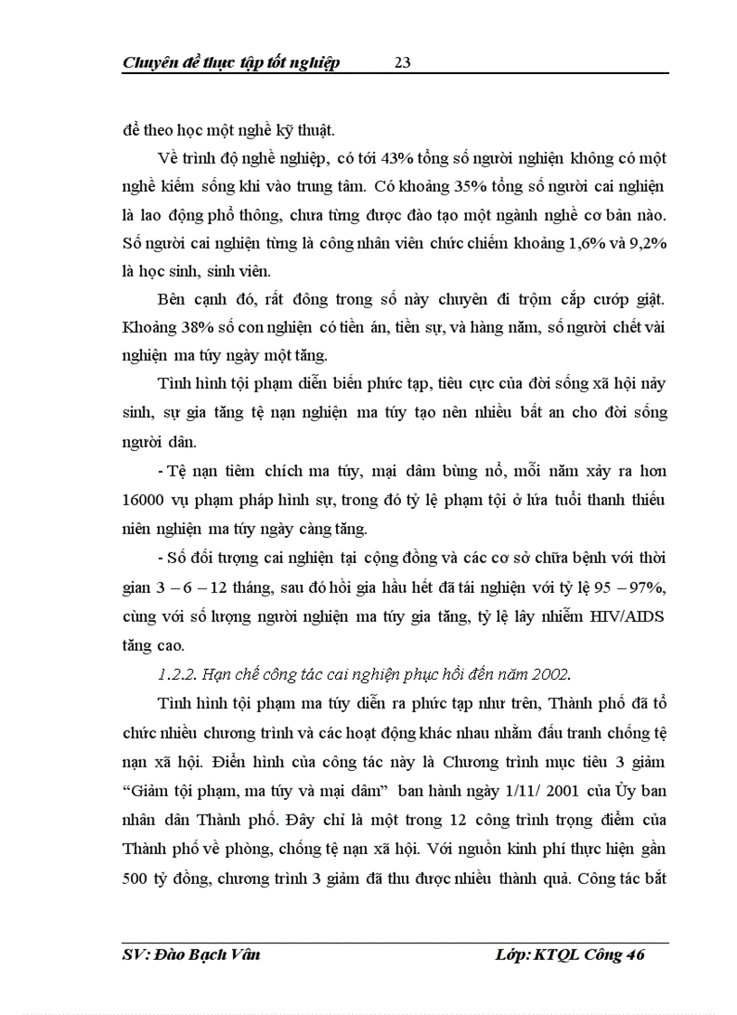 image for page Thực trạng về công tác tổ chức quản lý dạy nghề và tạo việc làm cho người sau cai nghiện tại Thành phố Hồ Chí Minh