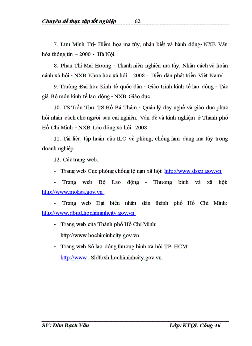 image for page Thực trạng về công tác tổ chức quản lý dạy nghề và tạo việc làm cho người sau cai nghiện tại Thành phố Hồ Chí Minh