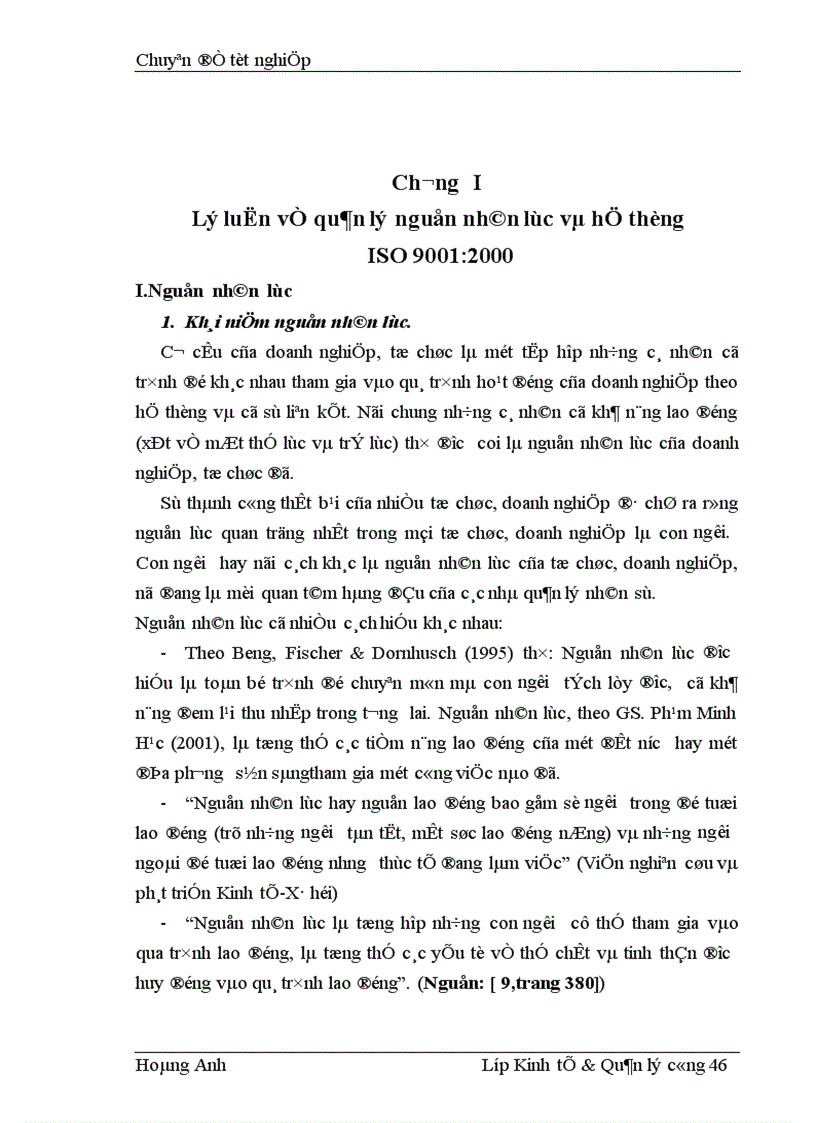 image for page Một số giải pháp hoàn thiện công tác quản lý nguồn nhân lực theo tiêu chuẩn ISO 9001 2000 tại Công ty CP bê tông 1