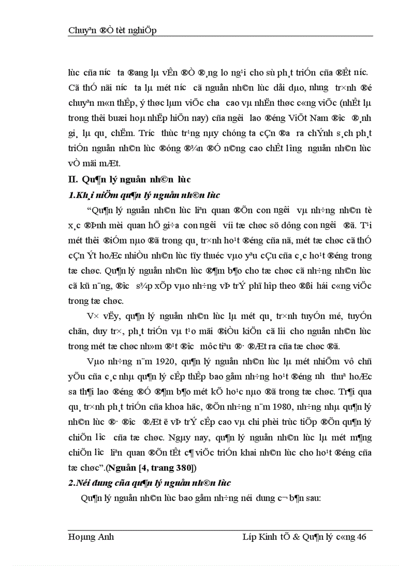 image for page Một số giải pháp hoàn thiện công tác quản lý nguồn nhân lực theo tiêu chuẩn ISO 9001 2000 tại Công ty CP bê tông 1