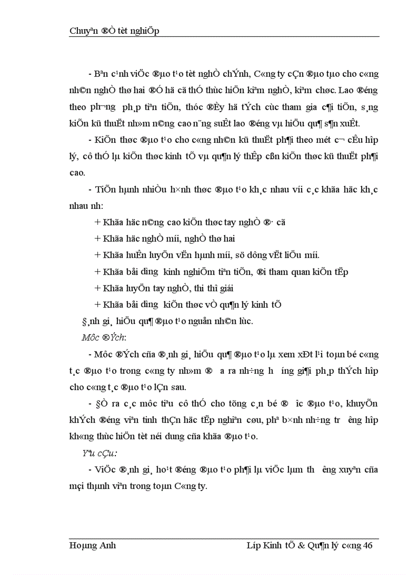 image for page Một số giải pháp hoàn thiện công tác quản lý nguồn nhân lực theo tiêu chuẩn ISO 9001 2000 tại Công ty CP bê tông 1