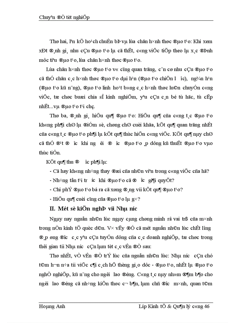 image for page Một số giải pháp hoàn thiện công tác quản lý nguồn nhân lực theo tiêu chuẩn ISO 9001 2000 tại Công ty CP bê tông 1