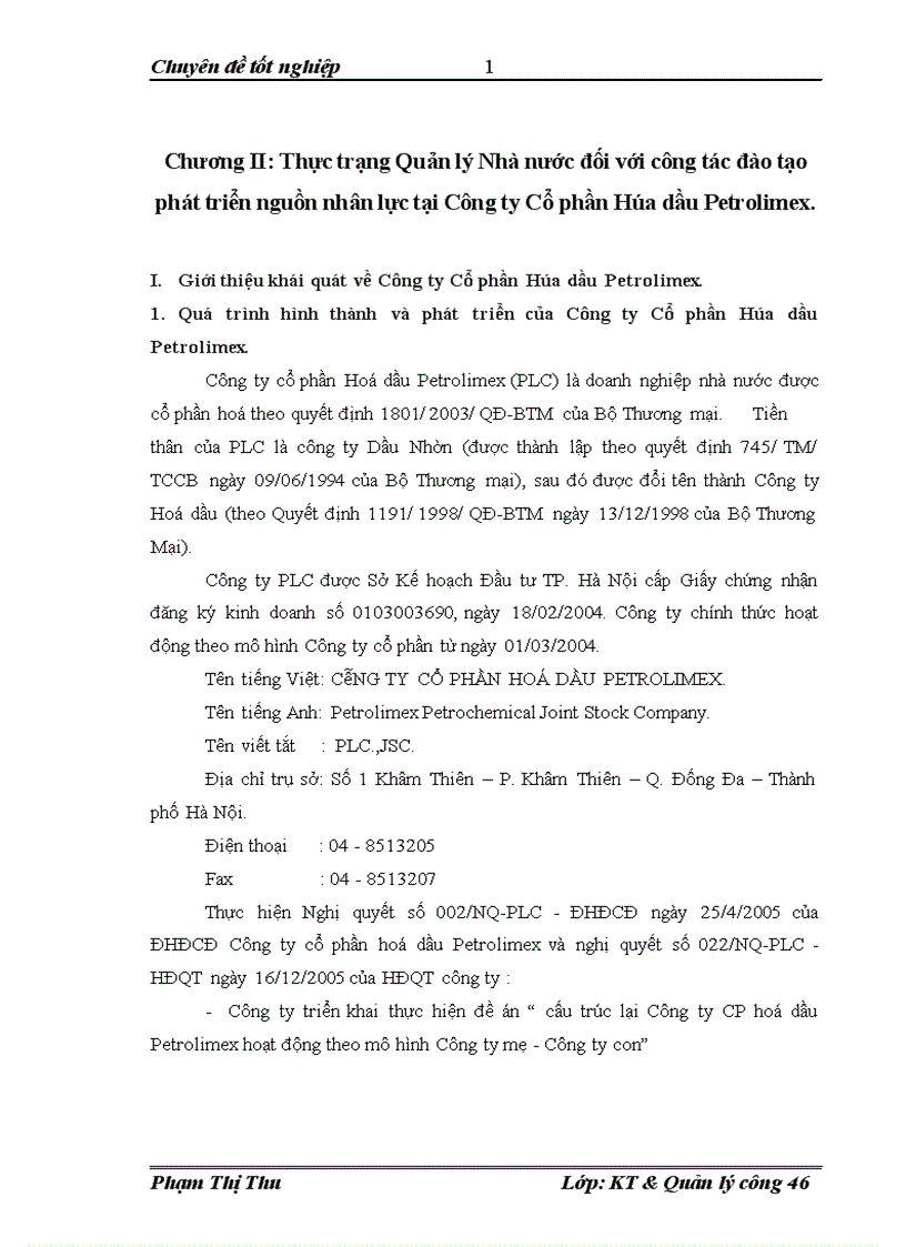 image for page Một số giải pháp hoàn thiện Quản lý Nhà nước đối với công tác đào tạo phát triển nguồn nhân lực tại Công ty Cổ phần Hóa dầu Petrolimex