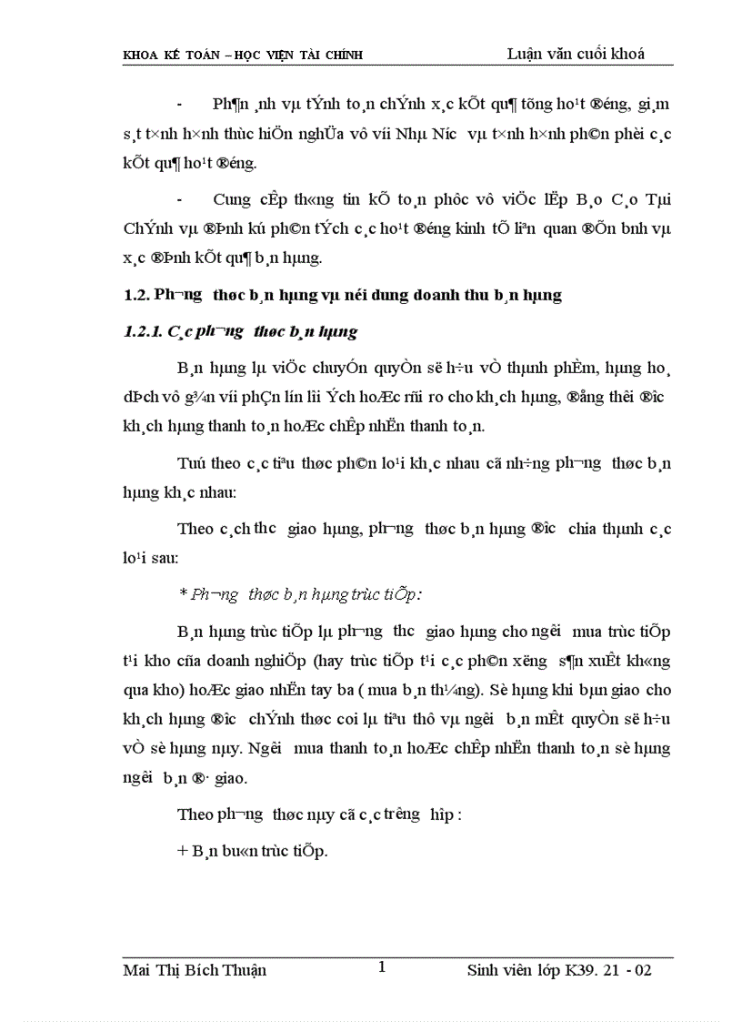 image for page Tổ chức kế toán bán hàng và xác định kết quả bán hàng tại Tổng công ty rau quả nông sản 1