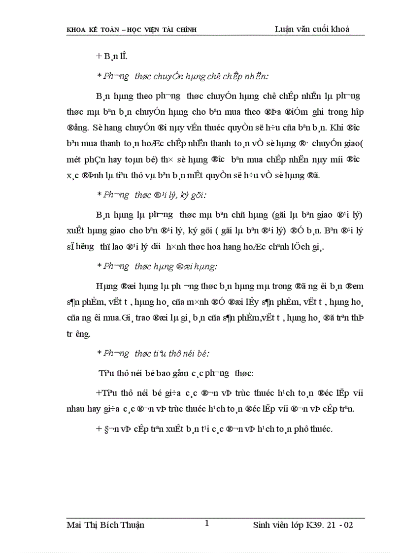 image for page Tổ chức kế toán bán hàng và xác định kết quả bán hàng tại Tổng công ty rau quả nông sản 1