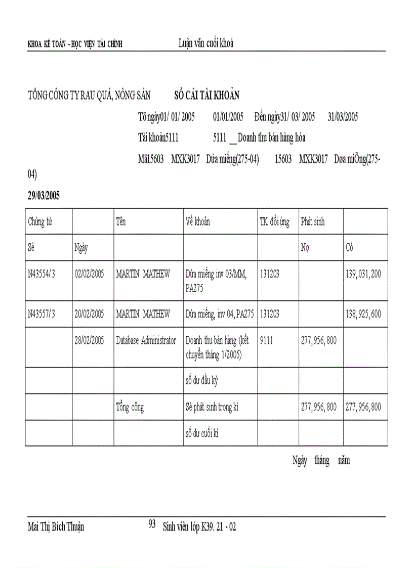 image for page Tổ chức kế toán bán hàng và xác định kết quả bán hàng tại Tổng công ty rau quả nông sản 1