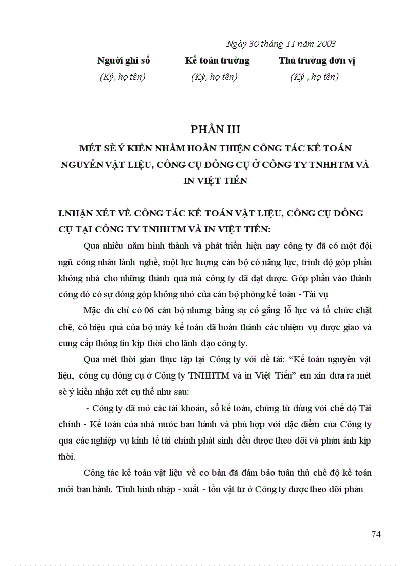 image for page Kế toán nguyên vật liệu công cụ dụng cụ ở Công ty TNHHTM và in Việt Tiến 1