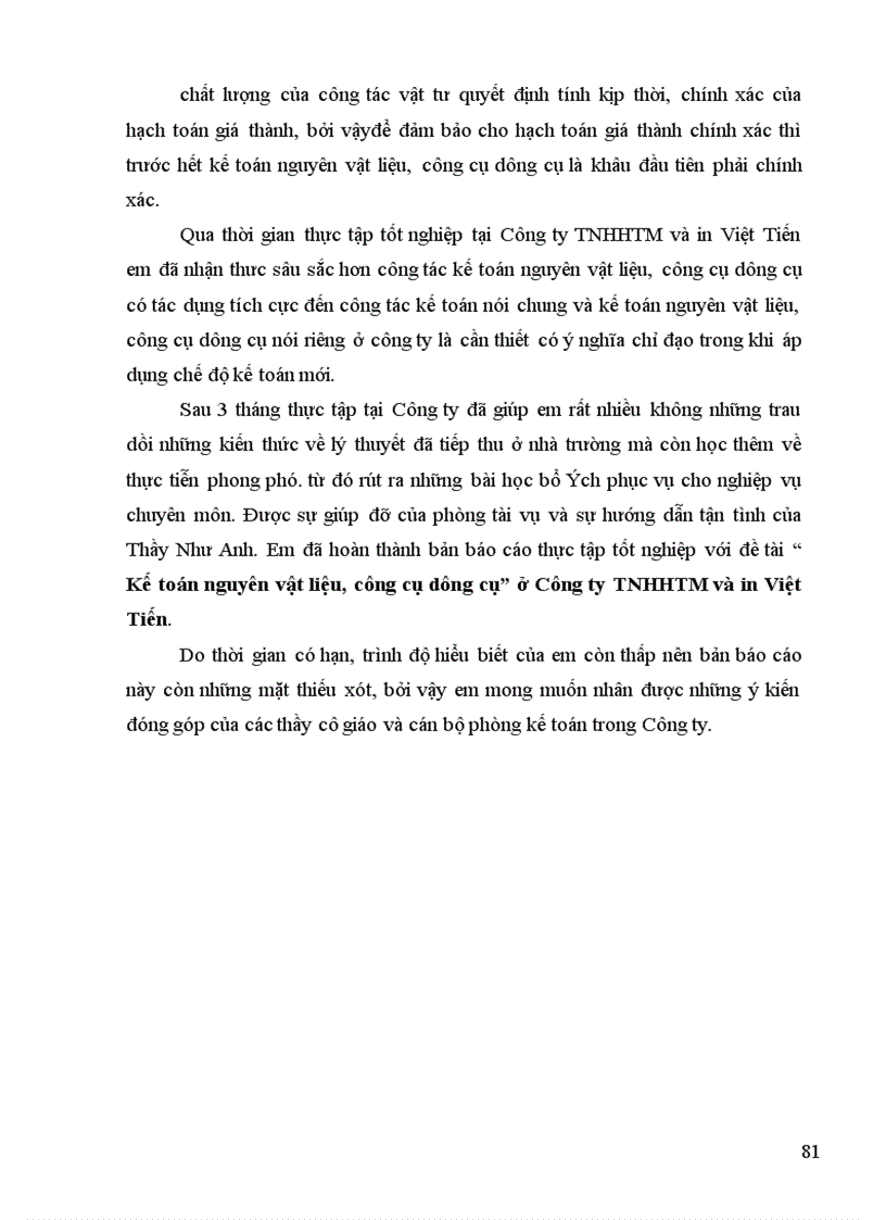 image for page Kế toán nguyên vật liệu công cụ dụng cụ ở Công ty TNHHTM và in Việt Tiến 1