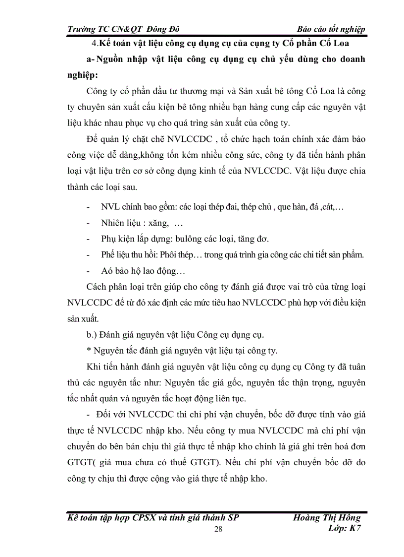 image for page Tập hợp chi phí sản xuất và tính giá thành sản phẩm ở công ty thương mại và sản xuất bê tông Cổ Loa 1