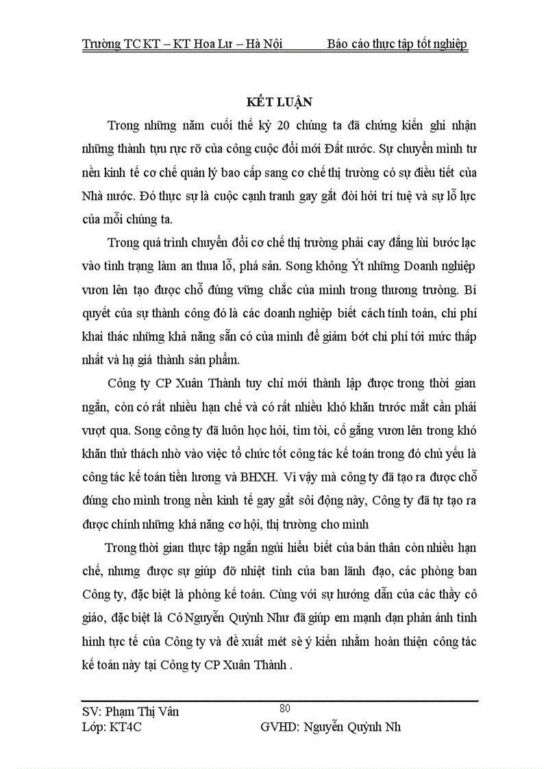 image for page Kế toán tiền lương và các khoản trích theo tiền lương tại Công ty cổ phần Xuân Thành 1