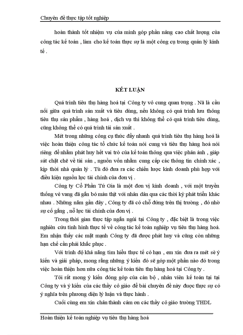 image for page Kế Toán Thành Phẩm Tiêu Thụ và Xác Định kết quả tiêu thụ tại Công ty cổ phần Tứ Gia 1