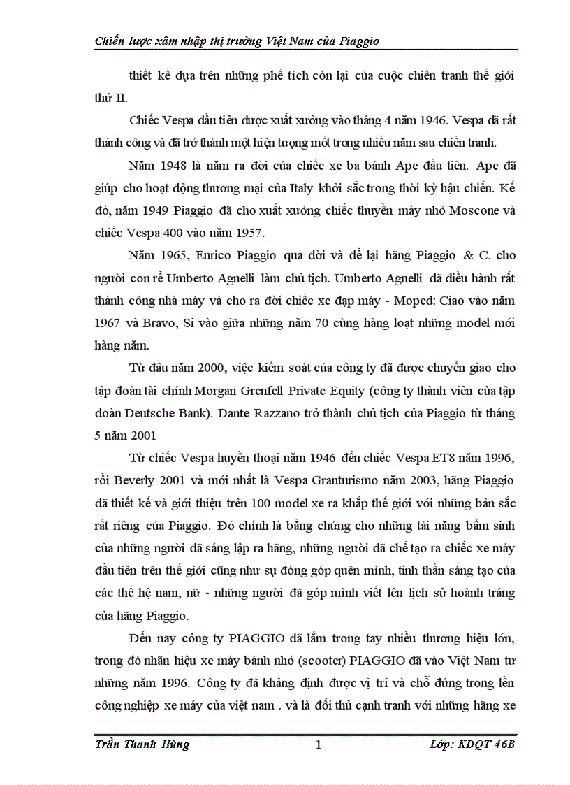 image for page Chiến lược xâm nhập thị trường Việt Nam của Piaggio