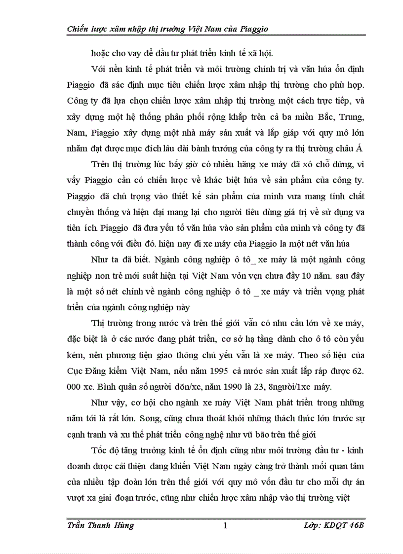 image for page Chiến lược xâm nhập thị trường Việt Nam của Piaggio