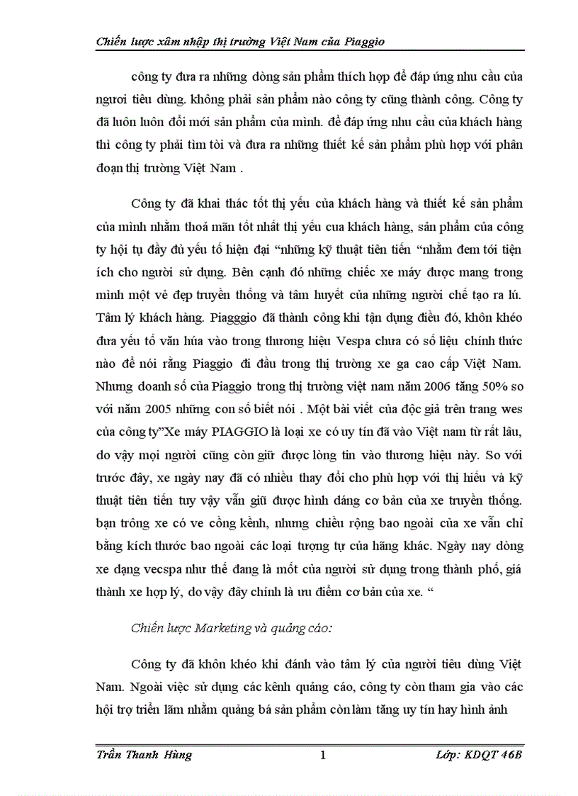 image for page Chiến lược xâm nhập thị trường Việt Nam của Piaggio