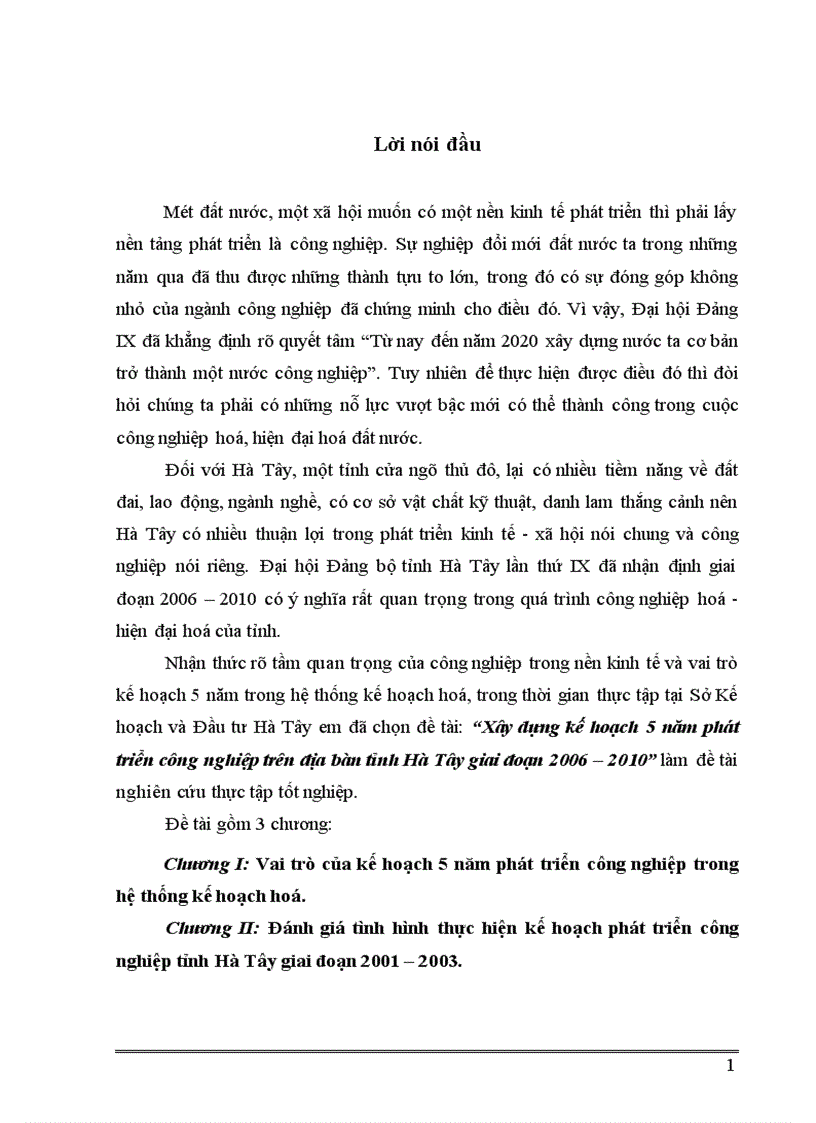 image for page Xây dựng kế hoạch 5 năm phát triển công nghiệp trên địa bàn tỉnh Hà Tây giai đoạn 2006 2010