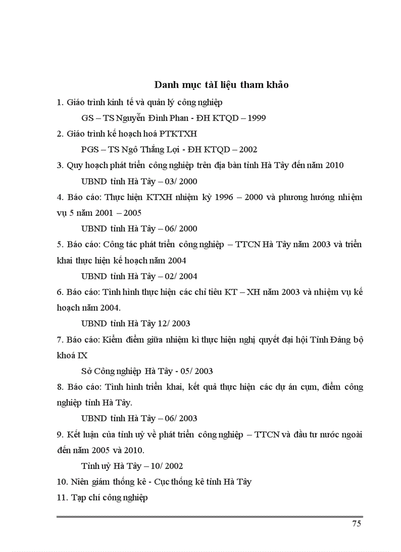 image for page Xây dựng kế hoạch 5 năm phát triển công nghiệp trên địa bàn tỉnh Hà Tây giai đoạn 2006 2010