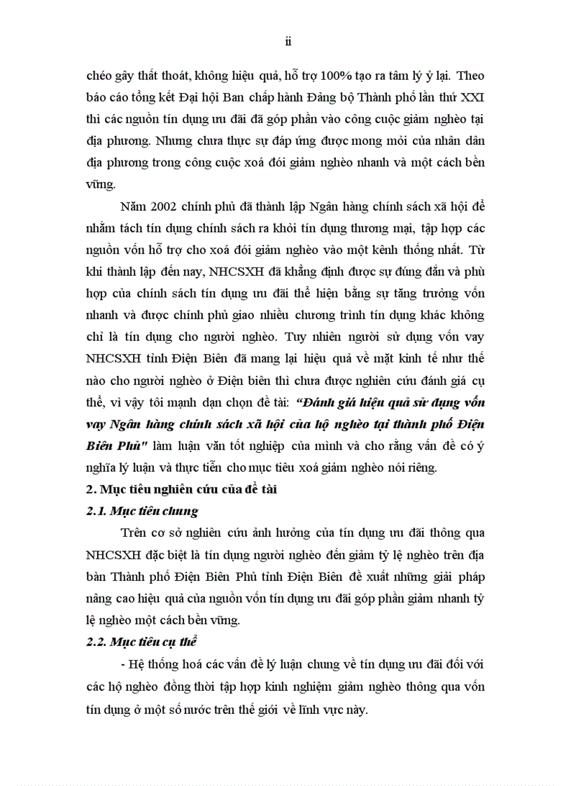 image for page Đánh giá hiệu quả sử dụng vốn vay Ngân hàng chính sách xã hội của hộ nghèo tại thành phố Điện Biên Phủ