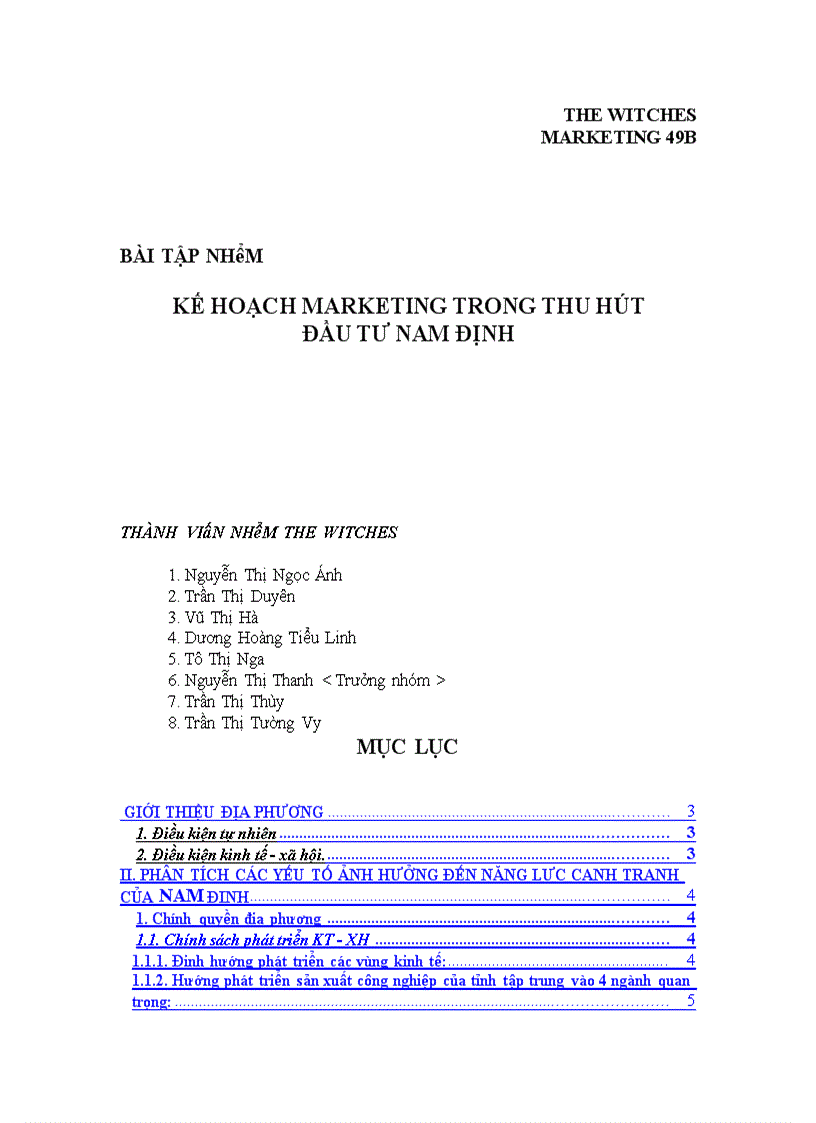 image for page Kế hoạch marketing trong thu hút đầu tư nam định