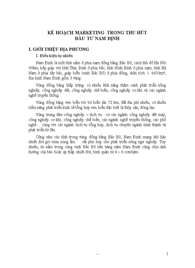 image for page Kế hoạch marketing trong thu hút đầu tư nam định