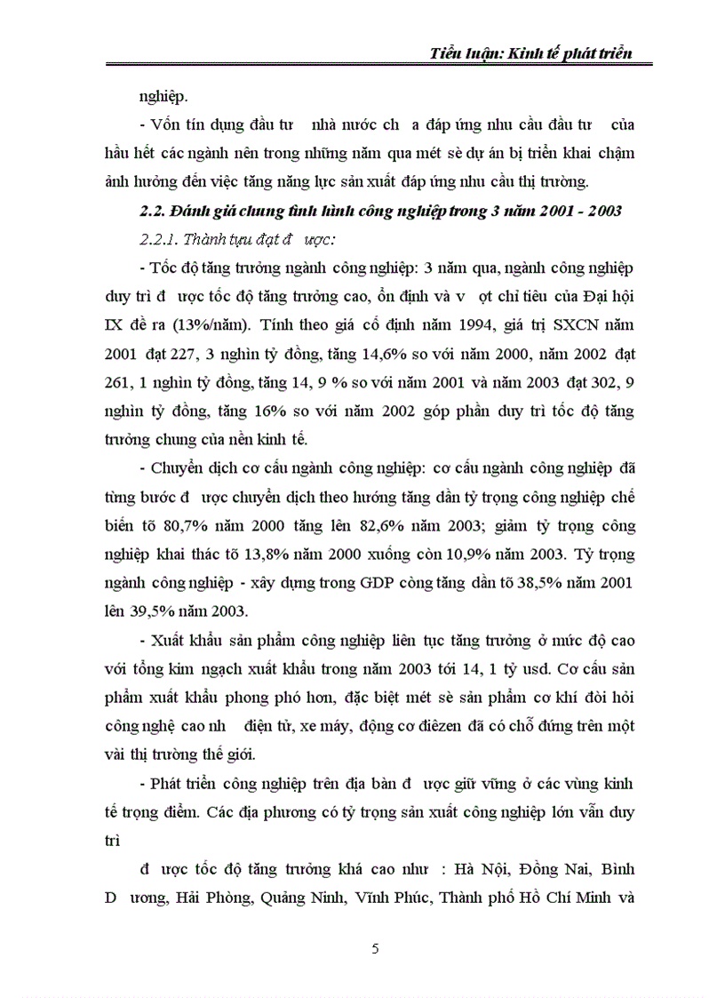 Tăng trưởng của ngành sản xuất công nghiệp ở nước ta trong những năm qua Thực trạng và giải pháp 1