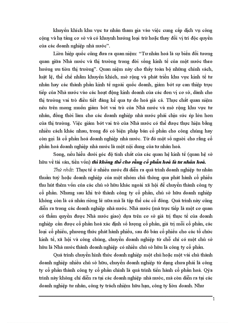 Cổ phần hoá doanh nghiệp nhà nước ở việt nam hiện nay lý luận và thực tiễn
