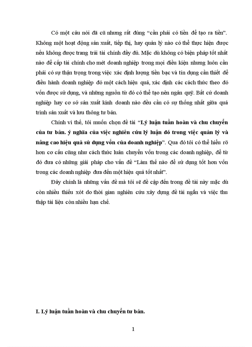 image for page Lý luận tuần hoàn và chu chuyển của tư bản ý nghĩa của việc nghiên cứu lý luận đó trong việc quản lý và nâng cao hiệu quả sử dụng vốn của doanh nghiệp 1